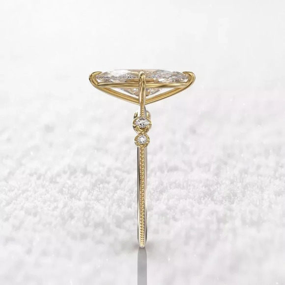 🍁  Exclusive Gold Plated 3A Marquise Cut CZ Ring for Women, FB16FA1062 - Picture 6 of 7